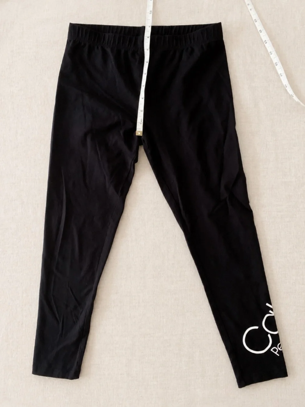 Calvin Klein Performance Girls L 12/14 Black Logo Cotton Leggings